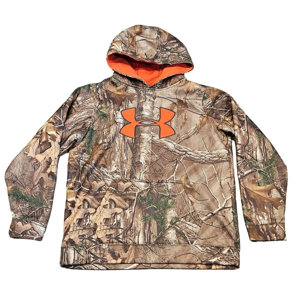 Under Armour Youth Child Long Sleeve Pullover Hoodie Loose Fit Camouflage Sz YXL